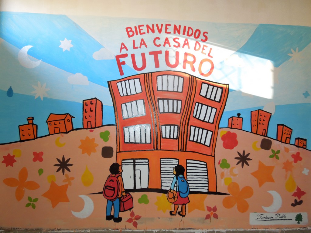 Wall painting at our House of the Future in El Alto